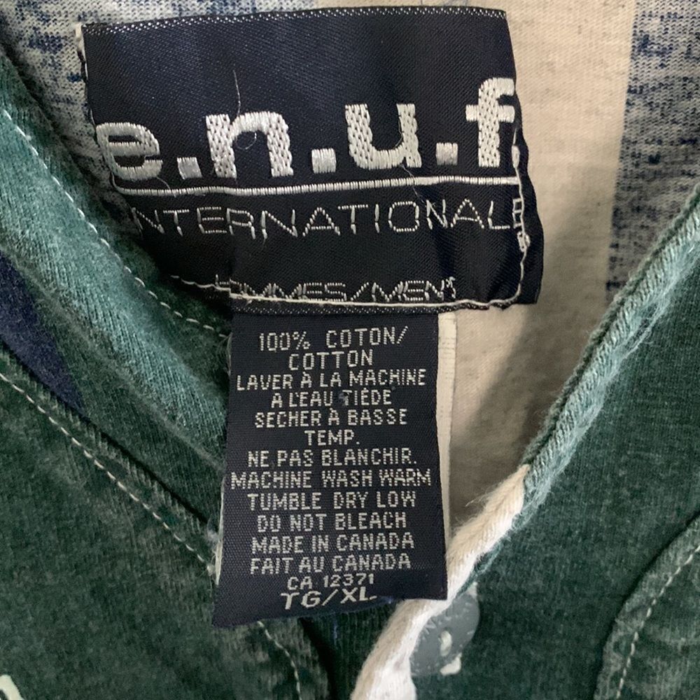 e.n.u.f. 100% Cotton Striped Long Sleeve Shirt Size XL Vintage 90’s - Picture 6 of 17